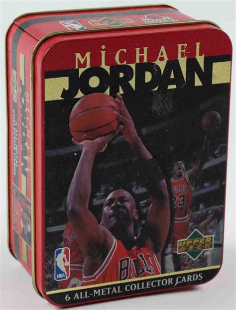 1996 upper deck michael jordan boxed metal collector cards|jordan upper deck card values.